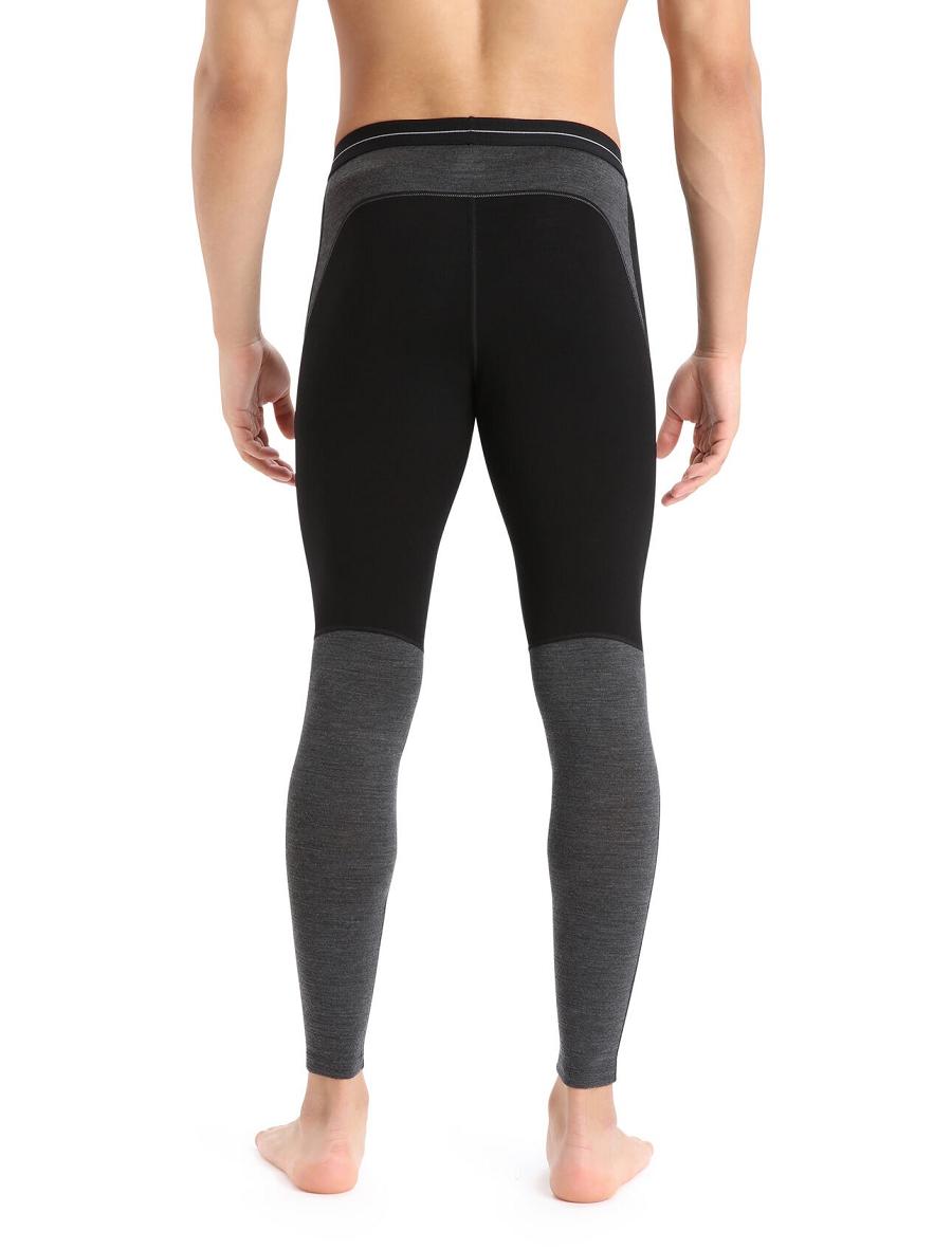 Base Layers Icebreaker 200 ZoneKnit™ Merino Leggings Męskie Czarne | PL 1606CTVE